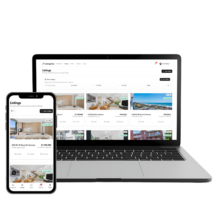 Listing Flow Platform on Desktop and Mobile